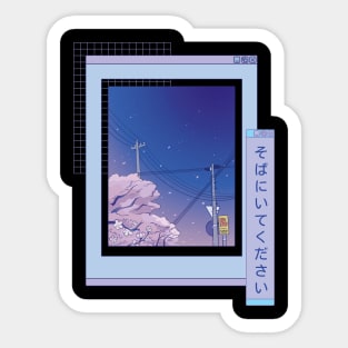 Realistic Anime Sakura Vaporwave Sticker